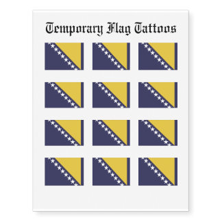 Bosnia Herzgovina Flag Temporary Tattoos