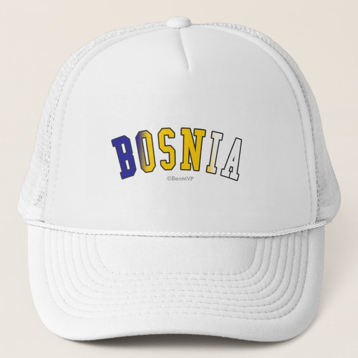 Bosnia in National Flag Colors Hat