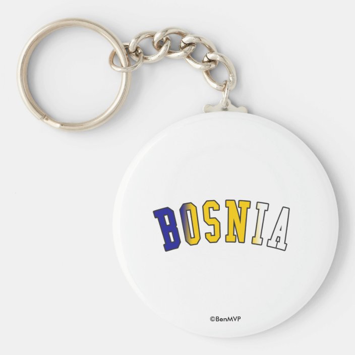 Bosnia in National Flag Colors Keychain