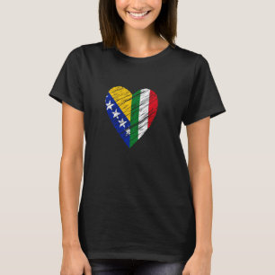 Bosnia Italy Heart Italian Flag Bosnian Flag Love T-Shirt