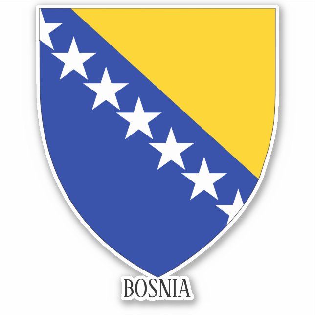 Bosnia National Coat Of Arms Patriotic  Sticker (Front)