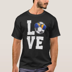 Bosnia Soccer Love Bosnian Fan Flag   T-Shirt