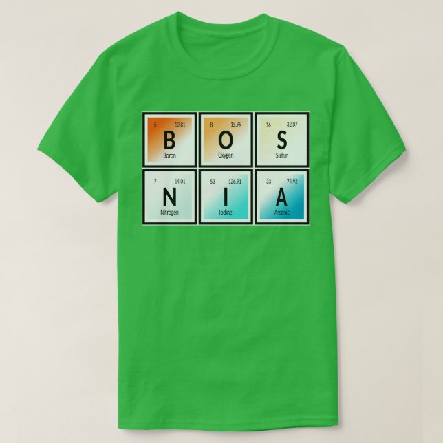 Bosnia Table of Elements T-Shirt (Design Front)