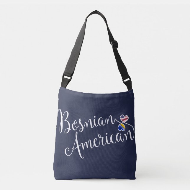 Bosnian American Entwined Hearts Bag (Front)