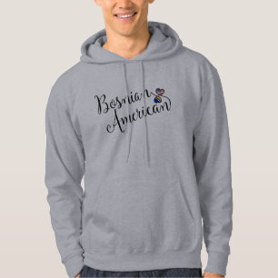 Bosnian American Entwinted Hearts Hoodie