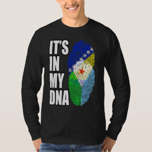Bosnian And Djiboutian Mix DNA Flag Heritage T-Shirt