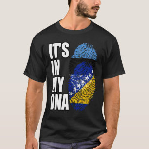 Bosnian And Estonian Mix DNA Flag Heritage T-Shirt