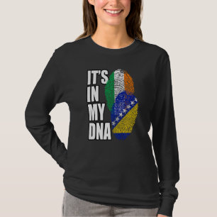 Bosnian And Irish Mix DNA Flag Heritage T-Shirt