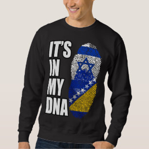 Bosnian And Israeli Mix DNA Flag Heritage Sweatshirt