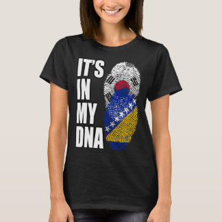 Bosnian And South Korean Mix DNA Heritage Flag T-Shirt