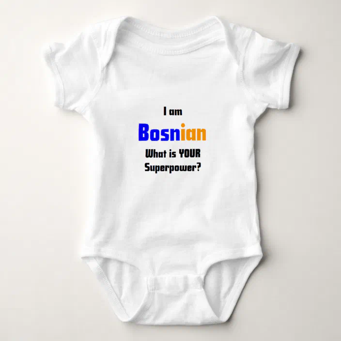 Proud to be Bosnian Bosnia Embroidered Flag Baby Bodysuit 