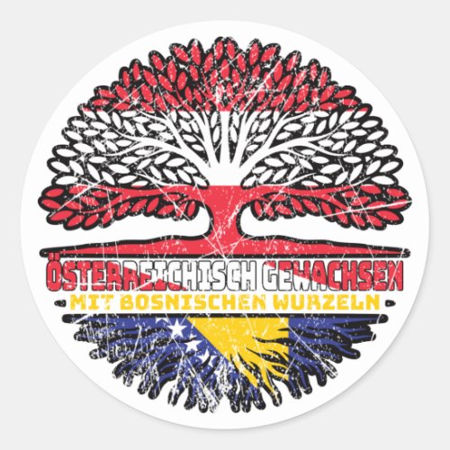 Bosnian Bosnisch sterreichisch sterreich Baum Classic Round Sticker