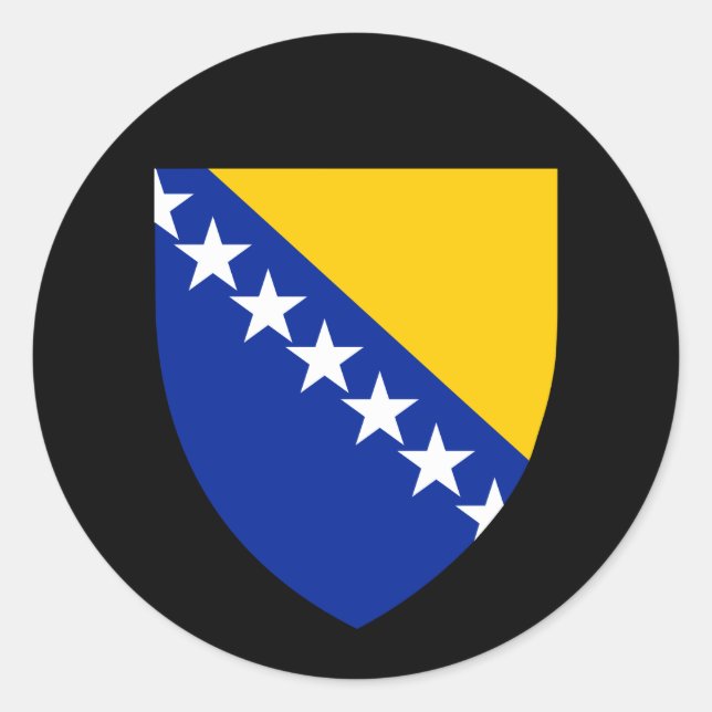 Bosnian Coat of Arms Bosnia and Herzegovina Classic Round Sticker (Front)