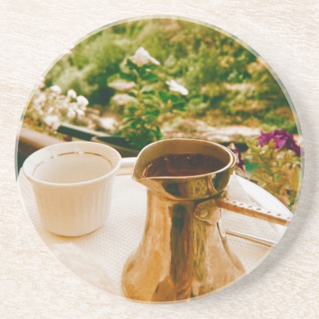 Bosnian Coffee break in Mostar  Coaster (Front)