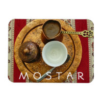 Bosnian coffee set Mostar fridge magnet