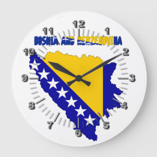Bosnian country flag large clock