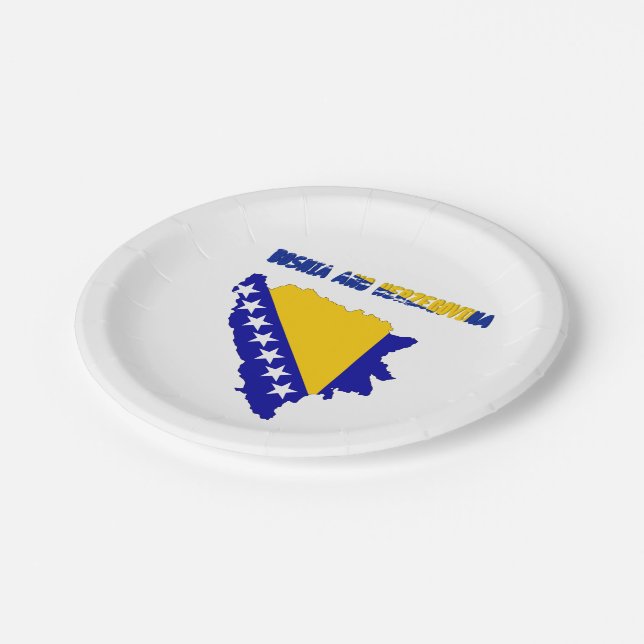 Bosnian country flag paper plates (Angled)