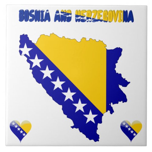 Bosnian country flag tile