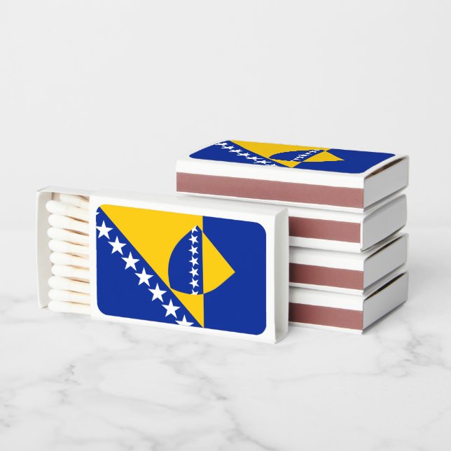 Bosnian Flag & Coat of Arms Bosnia and Herzegovina Matchboxes (Stacked)