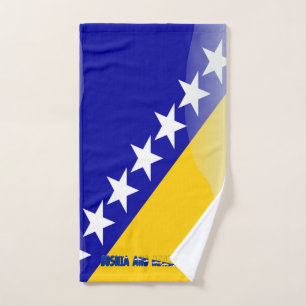 Bosnian flag hand towel