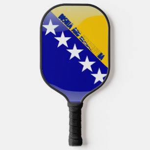 Bosnian flag pickleball paddle
