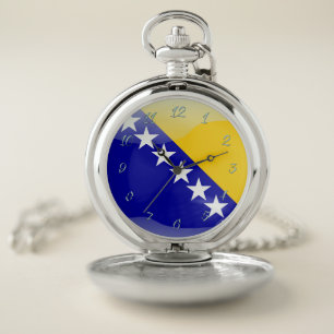 Bosnian flag pocket watch