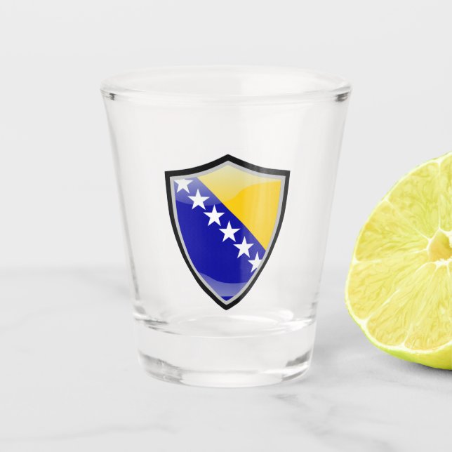Bosnian flag shot glass (Front)