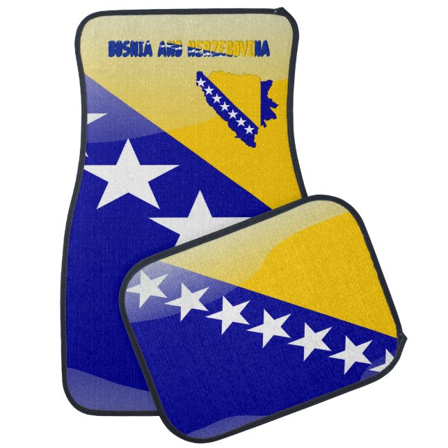 Bosnian glossy flag car floor mat (Set)
