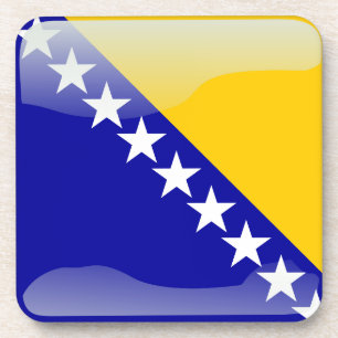 Bosnian glossy flag coaster