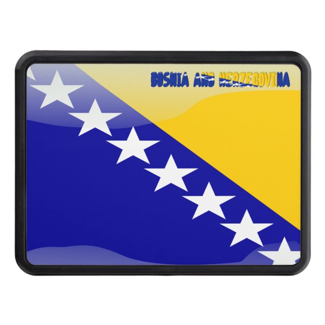 Bosnian glossy flag hitch cover (Front)