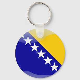 Bosnian glossy flag keychain