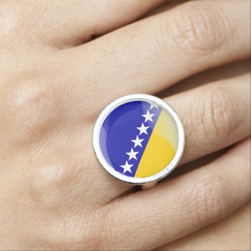 Bosnian glossy flag ring