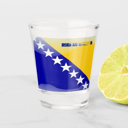 Bosnian glossy flag shot glass