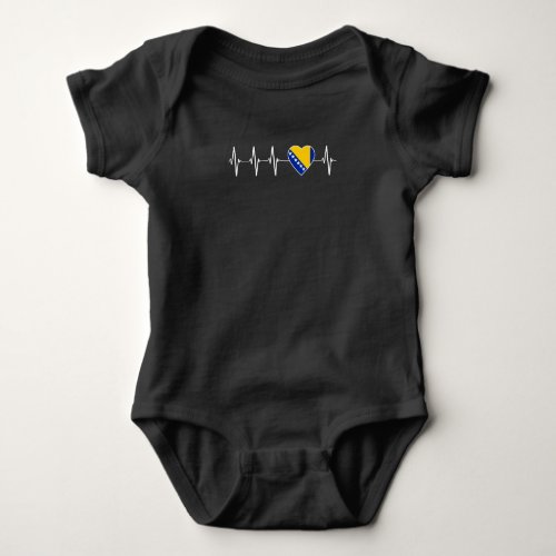 Bosnian Heartbeat I Love Bosnia And Herzegovina Baby Bodysuit