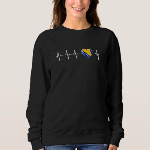 Bosnian Heartbeat I Love Bosnia And Herzegovina Sweatshirt