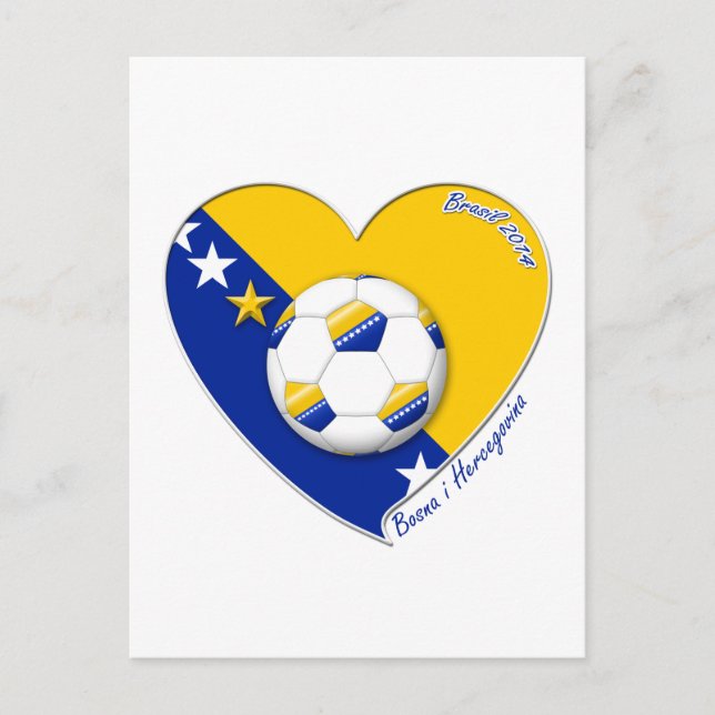 Bosnian Soccer National Team. Fútbol "BOSNA" 2014 Postcard (Front)