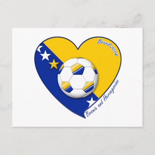 Bosnian Soccer National Team Ftbol BOSNIA 2014 Postcard