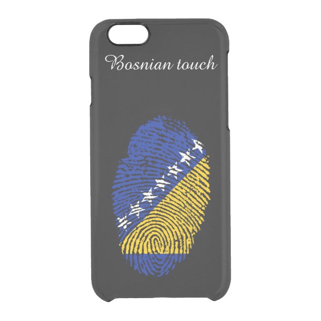Bosnian touch fingerprint flag uncommon iPhone case (Back)