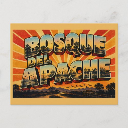 Bosque del Apache New Mexico Wetlands River Art Postcard