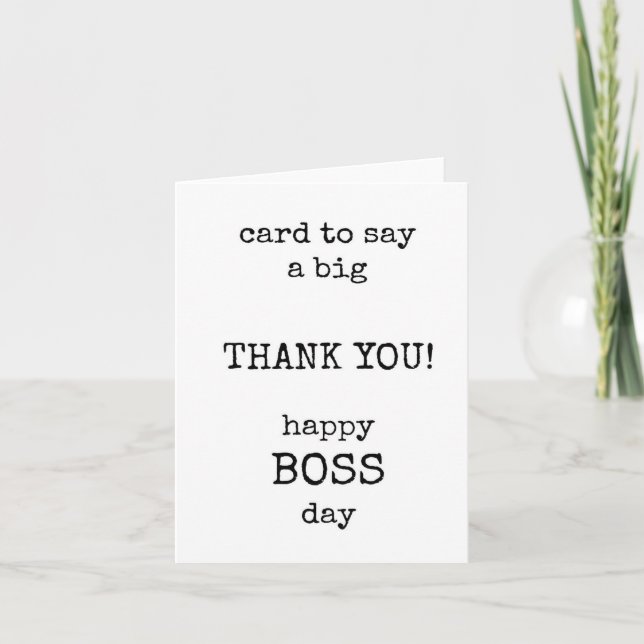 Boss Appreciation Card, Minimalist, Thank You Card (Front)