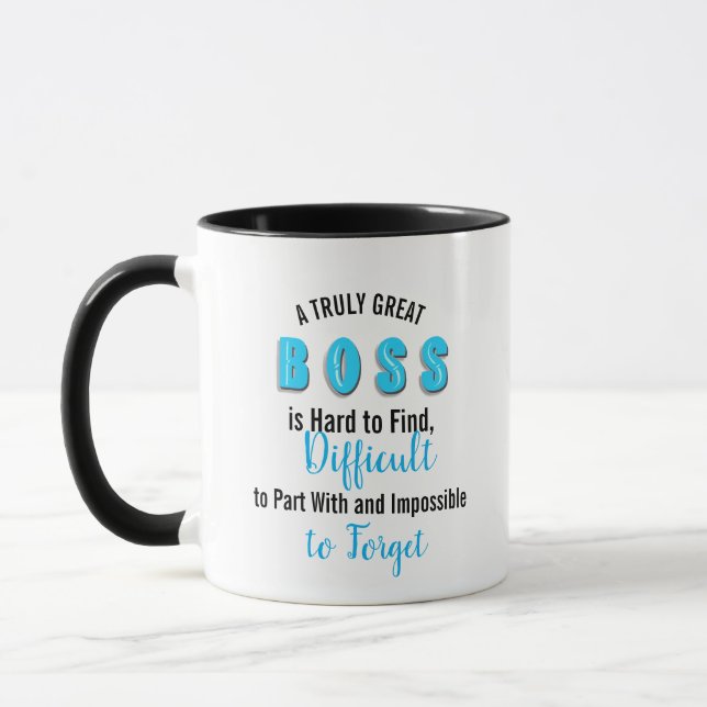 boss Appreciation PINK A Truly Great Boss is Hard Mug (Left)