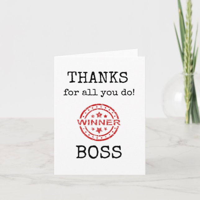 Boss Appreciation, Thank You Boss Card (Front)