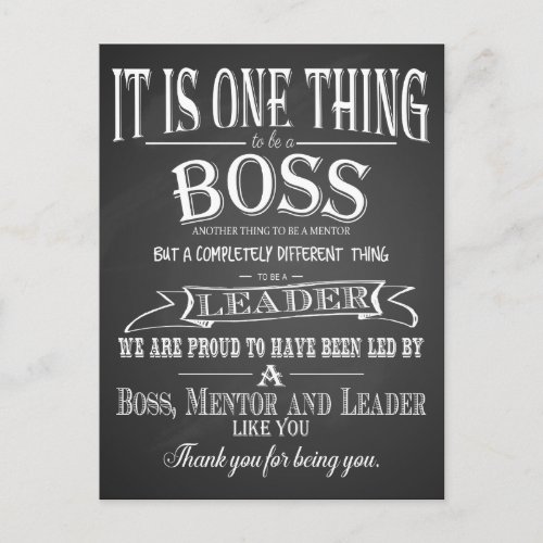 boss appreciation  thank  you postcard