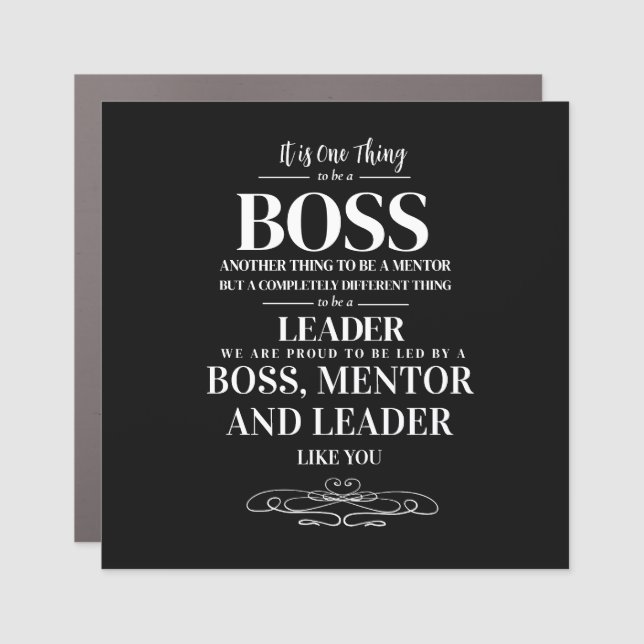 Boss appreciation week Mentor, leader   Car Magnet (Front)