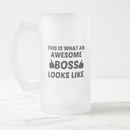 BOSS AWESOME FROSTED GLASS BEER MUG