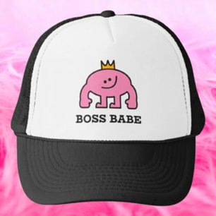 Boss Babe Crown Pink Figure Trucker Hat