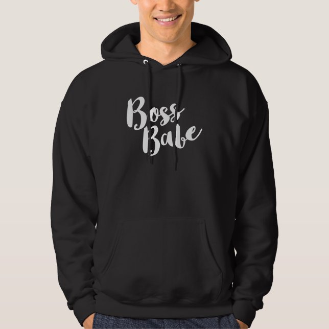Boss Babe  cute women's strength girl power solida Hoodie (Front)