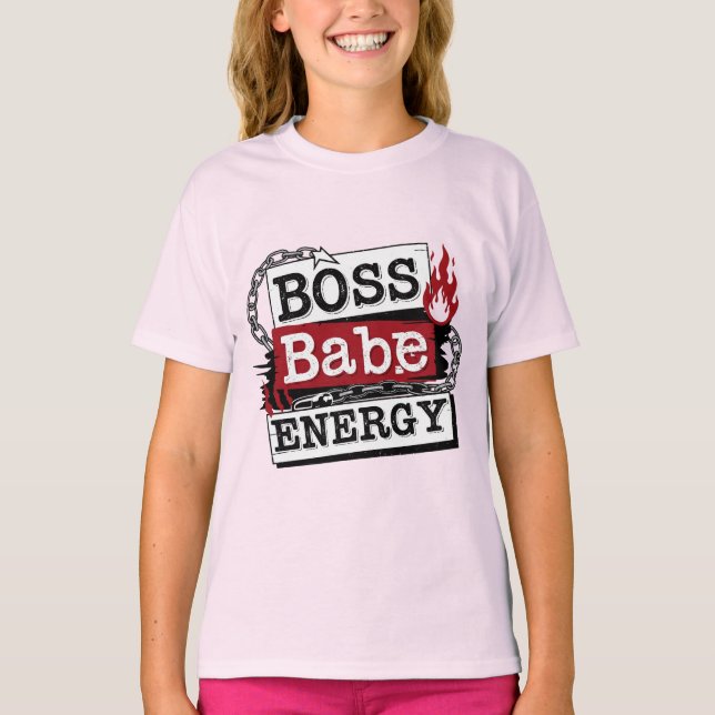 Boss Babe Energy – Pink Power Tee (Front)