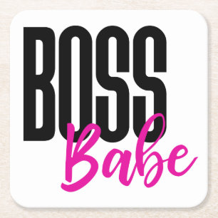 Boss Babe Entrepreneur Success Goals Dreams Mom Square Paper Coaster
