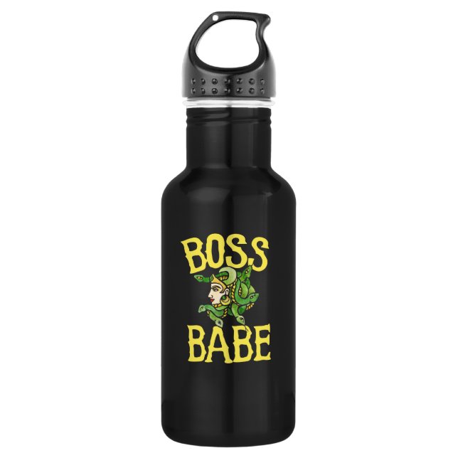Boss babe Feminist Medusa Stainless Steel Water Bottle (Front)